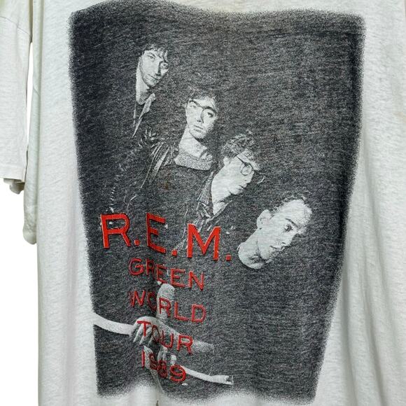 Vintage 1989 R.E.M Green World Tour Part Two North America Concert Band T-Shirt - Picture 4 of 7